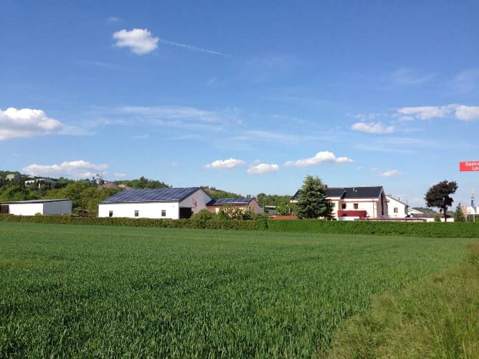 Weites Feld hinter dem Hundehotel